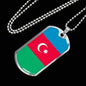 Azerbaijan Flag Necklace Azerbaijan Flag Stainless Steel or 18k Gold Dog Tag 24" - Express Your Love Gifts