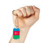 Azerbaijan Flag Necklace Azerbaijan Flag Stainless Steel or 18k Gold Dog Tag 24" - Express Your Love Gifts