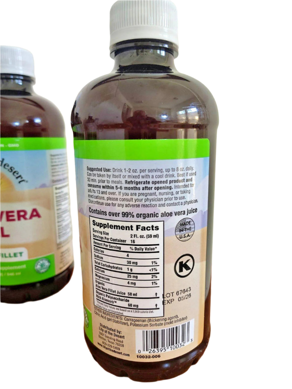 Lily of the Desert Aloe Vera Gel Drink, Inner Fillet, Thicker Consistency, 32 oz, 4-Pack-Express Your Love Gifts
