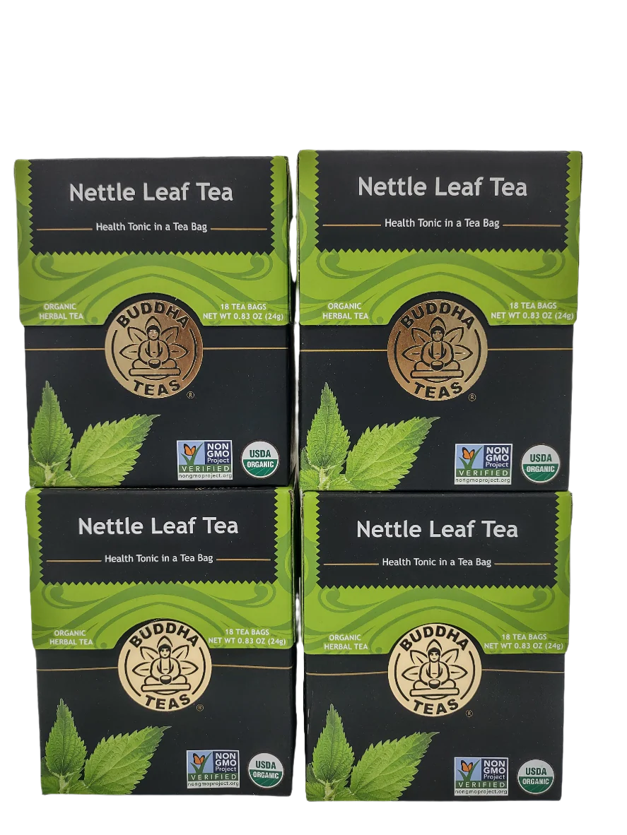 Buddha Teas Organic Nettle Leaf Tea – Caffeine-Free, Kosher, GMO-Free, 18 Bleach-Free Tea Bags (4 Pack)-Express Your Love Gifts