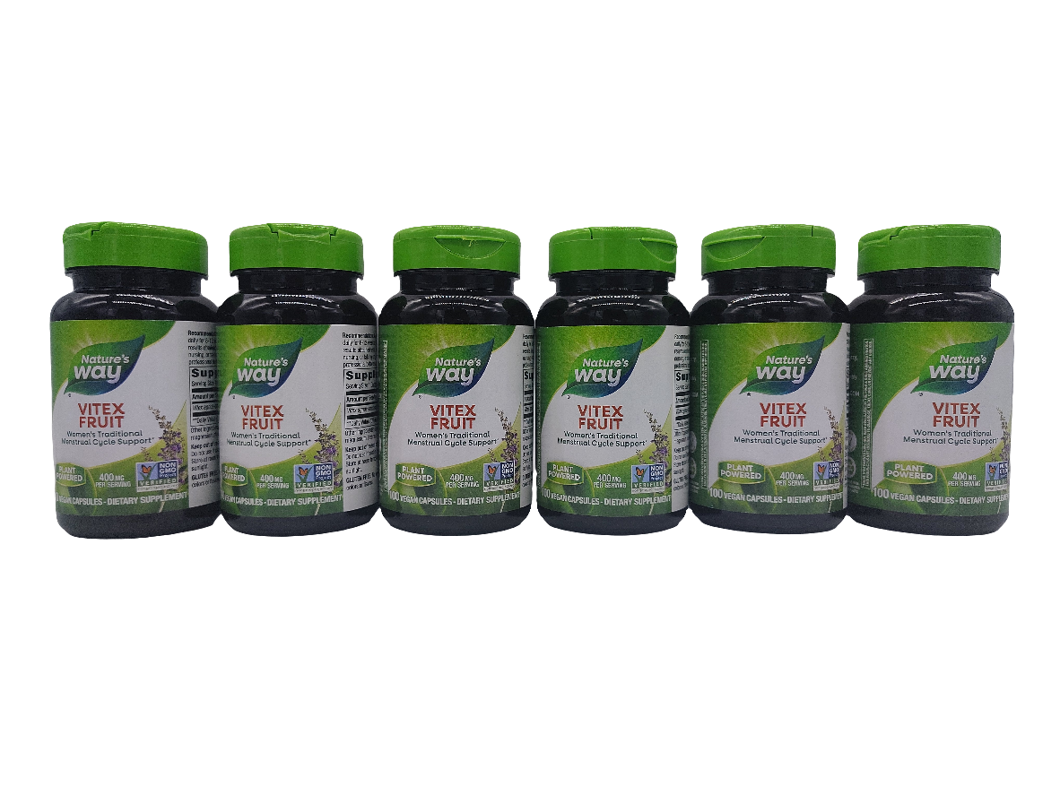 Nature’s Way Vitex Fruit 400 mg Vegan Capsules 100-Count Pack of 6-Express Your Love Gifts