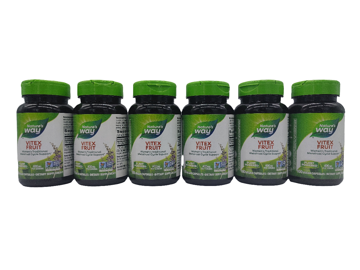 Nature’s Way Vitex Fruit 400 mg Vegan Capsules 100-Count Pack of 6-Express Your Love Gifts