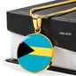 Bahamas Flag Necklace Bahamas Flag Stainless Steel or 18k Gold 18-22" - Express Your Love Gifts