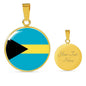 Bahamas Flag Necklace Bahamas Flag Stainless Steel or 18k Gold 18-22" - Express Your Love Gifts