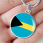 Bahamas Flag Necklace Bahamas Flag Stainless Steel or 18k Gold 18-22" - Express Your Love Gifts