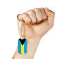 Bahamas Flag Necklace Bahamas Flag Stainless Steel or 18k Gold Dog Tag 24" - Express Your Love Gifts