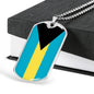 Bahamas Flag Necklace Bahamas Flag Stainless Steel or 18k Gold Dog Tag 24" - Express Your Love Gifts