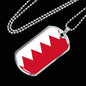 Bahrain Flag Necklace Bahrain Flag Stainless Steel or 18k Gold Dog Tag 24" - Express Your Love Gifts