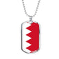 Bahrain Flag Necklace Bahrain Flag Stainless Steel or 18k Gold Dog Tag 24" - Express Your Love Gifts