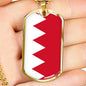 Bahrain Flag Necklace Bahrain Flag Stainless Steel or 18k Gold Dog Tag 24" - Express Your Love Gifts