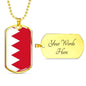 Bahrain Flag Necklace Bahrain Flag Stainless Steel or 18k Gold Dog Tag 24" - Express Your Love Gifts