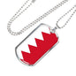 Bahrain Flag Necklace Bahrain Flag Stainless Steel or 18k Gold Dog Tag 24" - Express Your Love Gifts