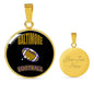 Baltimore Circle Pendant Football Fan Necklace Stainless Steel or 18k Gold 18-22" - Express Your Love Gifts