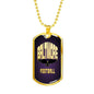Baltimore Fan Football Necklace Stainless Steel or 18k Gold Dog Tag 24" Chain - Express Your Love Gifts