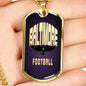 Baltimore Fan Football Necklace Stainless Steel or 18k Gold Dog Tag 24" Chain - Express Your Love Gifts