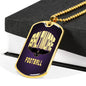 Baltimore Fan Football Necklace Stainless Steel or 18k Gold Dog Tag 24" Chain - Express Your Love Gifts
