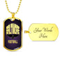 Baltimore Fan Football Necklace Stainless Steel or 18k Gold Dog Tag 24" Chain - Express Your Love Gifts