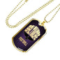 Baltimore Fan Football Necklace Stainless Steel or 18k Gold Dog Tag 24" Chain - Express Your Love Gifts