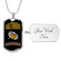 Baltimore Dog Tag Fan Necklace Dog Tag Stainless Steel or 18k Gold 24" Chain" - Express Your Love Gifts