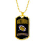 Baltimore Dog Tag Fan Necklace Dog Tag Stainless Steel or 18k Gold 24" Chain" - Express Your Love Gifts