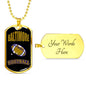 Baltimore Dog Tag Fan Necklace Dog Tag Stainless Steel or 18k Gold 24" Chain" - Express Your Love Gifts