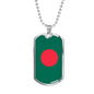 Bangladesh Flag Necklace Bangladesh Flag Stainless Steel or 18k Gold Dog Tag 24" - Express Your Love Gifts