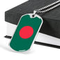 Bangladesh Flag Necklace Bangladesh Flag Stainless Steel or 18k Gold Dog Tag 24" - Express Your Love Gifts