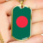 Bangladesh Flag Necklace Bangladesh Flag Stainless Steel or 18k Gold Dog Tag 24" - Express Your Love Gifts