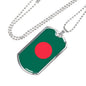 Bangladesh Flag Necklace Bangladesh Flag Stainless Steel or 18k Gold Dog Tag 24" - Express Your Love Gifts