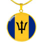 Barbados Flag Necklace Barbados Flag Stainless Steel or 18k Gold 18-22" - Express Your Love Gifts