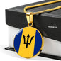 Barbados Flag Necklace Barbados Flag Stainless Steel or 18k Gold 18-22" - Express Your Love Gifts