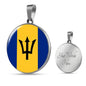 Barbados Flag Necklace Barbados Flag Stainless Steel or 18k Gold 18-22" - Express Your Love Gifts