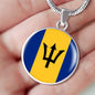 Barbados Flag Necklace Barbados Flag Stainless Steel or 18k Gold 18-22" - Express Your Love Gifts
