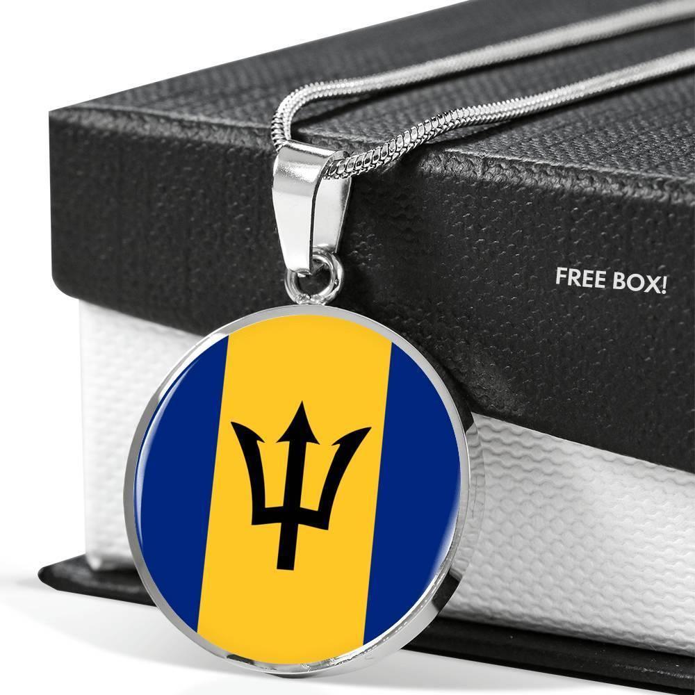 Barbados Flag Necklace Barbados Flag Stainless Steel or 18k Gold 18-22" - Express Your Love Gifts