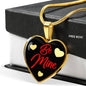 Be Mine Necklace Stainless Steel 18k Gold Heart Pendant 18-22" - Express Your Love Gifts