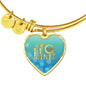 Be Mine Stainless Steel or 18k Gold Heart Bangle Bracelet - Express Your Love Gifts
