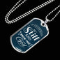 Be Still Psalm 46:10 Necklace Stainless Steel or 18k Gold Dog Tag 24" Chain-Express Your Love Gifts