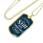 Be Still Psalm 46:10 Necklace Stainless Steel or 18k Gold Dog Tag 24" Chain-Express Your Love Gifts