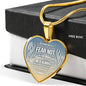 Be Strong And of A Good Courage Necklace Stainless Steel or 18k Gold Heart Pendant 18-22" - Express Your Love Gifts