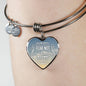 Be Strong And Of A Good Courage Stainless Steel or 18k Gold Heart Bangle Bracelet - Express Your Love Gifts