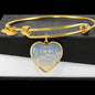 Be Strong And Of A Good Courage Stainless Steel or 18k Gold Heart Bangle Bracelet - Express Your Love Gifts