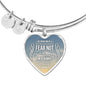 Be Strong And Of A Good Courage Stainless Steel or 18k Gold Heart Bangle Bracelet - Express Your Love Gifts