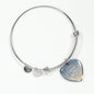 Be Strong And Of A Good Courage Stainless Steel or 18k Gold Heart Bangle Bracelet - Express Your Love Gifts