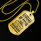 Be Strong Dad Gift Necklace Stainless Steel or 18k Gold Dog Tag 24" Chain-Express Your Love Gifts