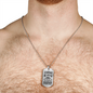 Be Strong Dad Gift Necklace Stainless Steel or 18k Gold Dog Tag 24" Chain-Express Your Love Gifts