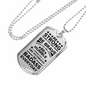 Be Strong Dad Gift Necklace Stainless Steel or 18k Gold Dog Tag 24" Chain-Express Your Love Gifts