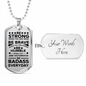 Be Strong Dad Gift Necklace Stainless Steel or 18k Gold Dog Tag 24" Chain-Express Your Love Gifts