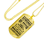 Be Strong Dad Gift Necklace Stainless Steel or 18k Gold Dog Tag 24" Chain-Express Your Love Gifts