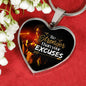 Be Stronger Than Your Excuses Necklace Motivational Heart Pendant Stainless Steel or 18k Gold Adjustable 18-22"-Express Your Love Gifts