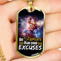 Be Stronger Than Your Excuses Stainless Steel or 18k Gold Dog Tag 24" Chain-Express Your Love Gifts